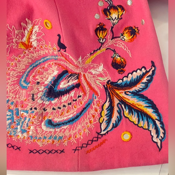 Oilily Pink Embroidered Coat - Picture 9 of 12